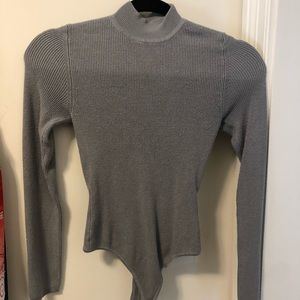 Abercrombie mock neck bodysuit with back cut out